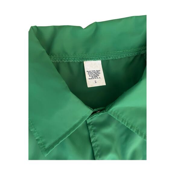 VTG Made In USA Sunkist Soda Snap Up Nylon Jacket Large Green - Picture 4 of 7